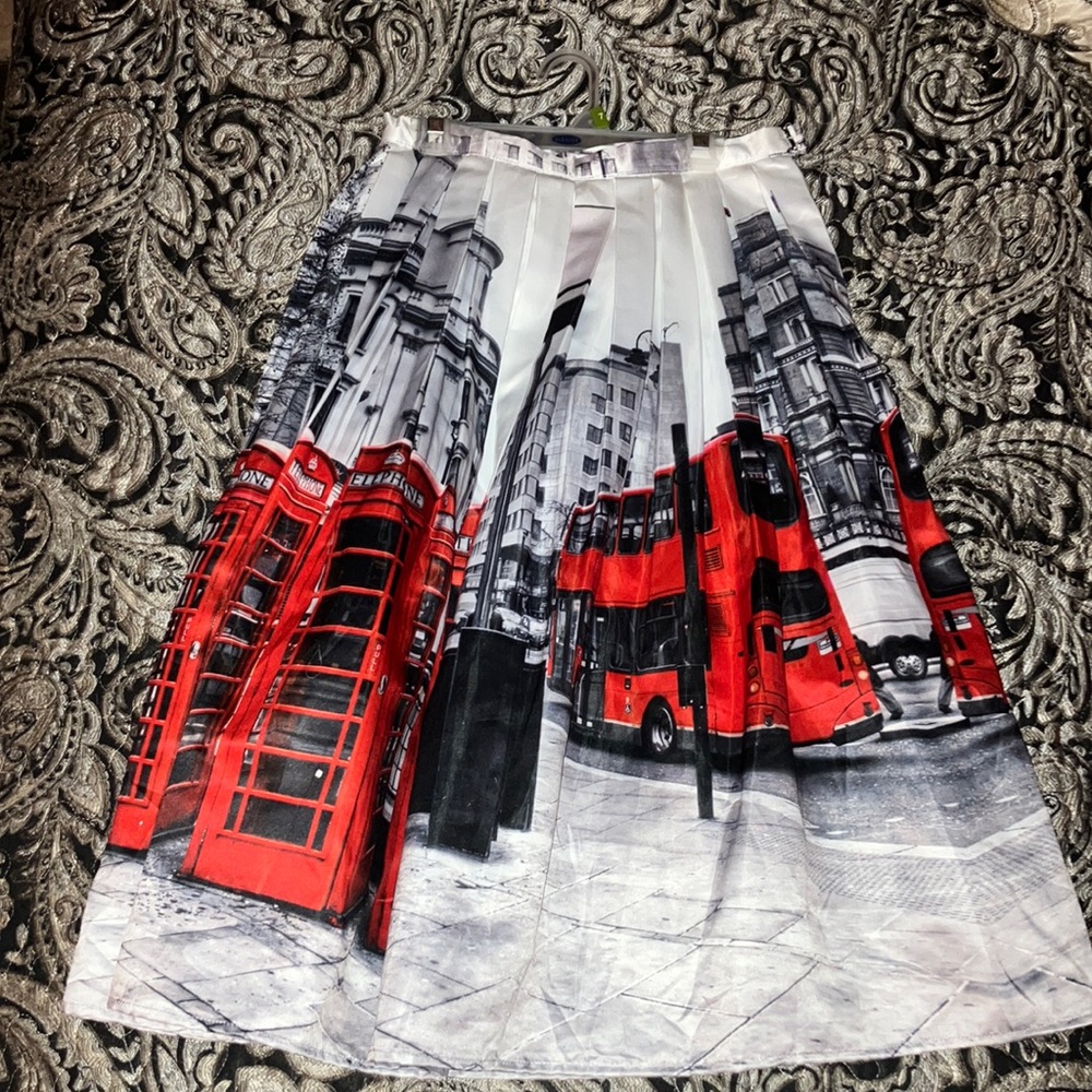 London satin skirt